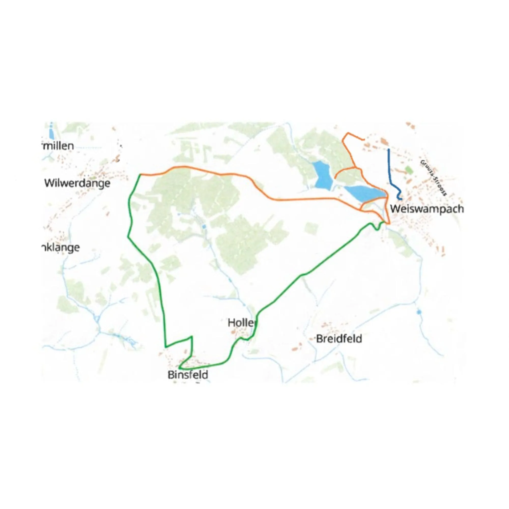 Map of Wemperhardt trails, Luxembourg.