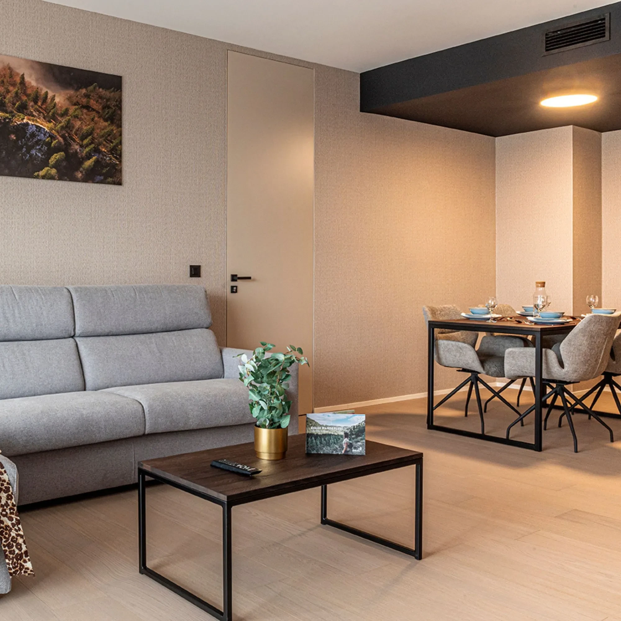 Salon moderne avec table à manger